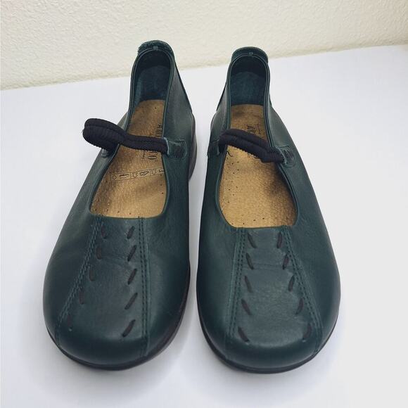 Arcopedico Shawna Mary Jane Comfort Shoe 37 6.5 Flat Forest Leather Slip On - Picture 2 of 10